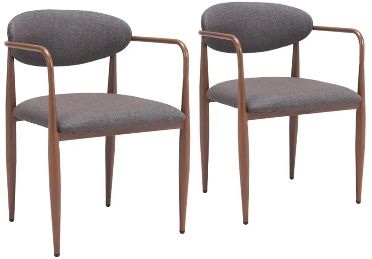 Zale Truffle Gray Dining Chairs, Set of 2