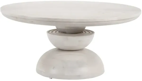 Brenka Whitewashed Round Coffee Table