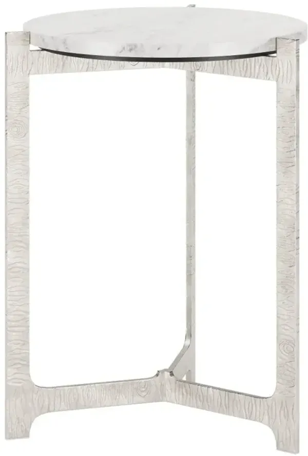 Bardon White and Silver Side Table
