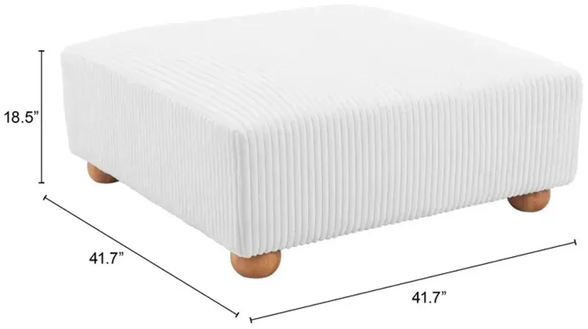 Tanner White Corduroy Ottoman