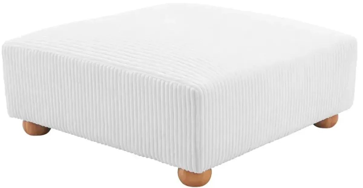 Tanner White Corduroy Ottoman