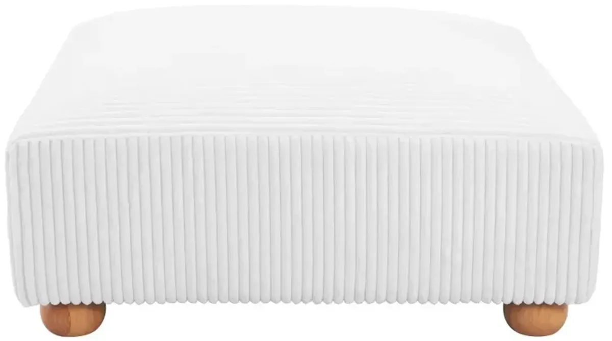 Tanner White Corduroy Ottoman