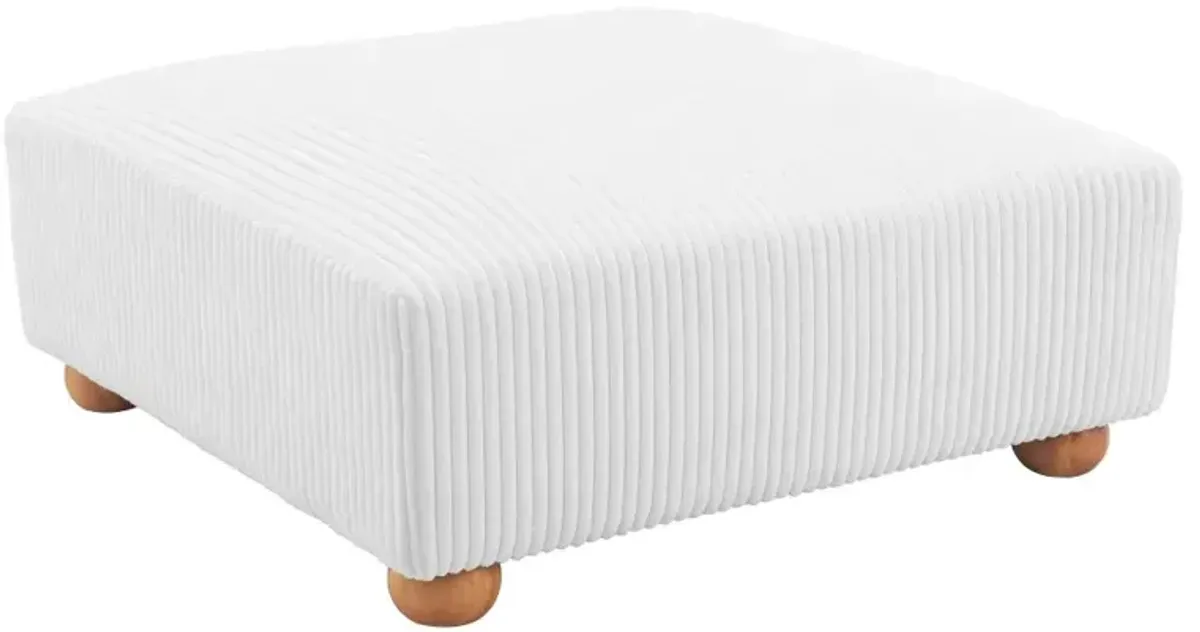 Tanner White Corduroy Ottoman