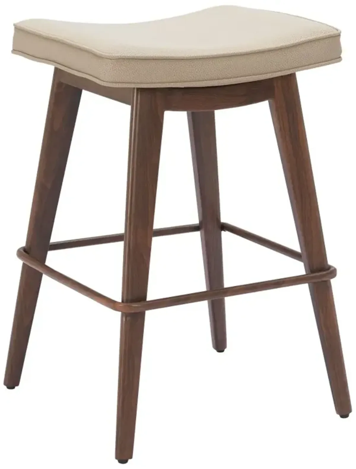 Dalia Beige and Walnut Counter Stool