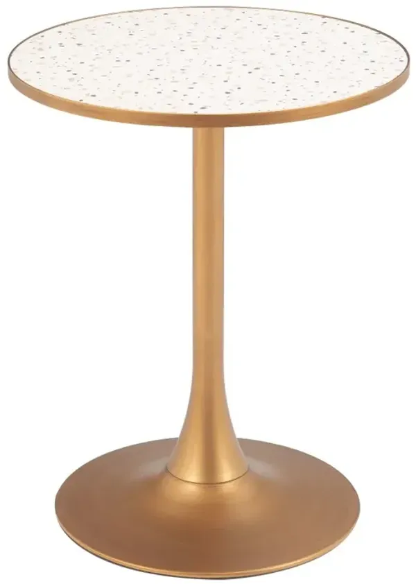 Brent Beige and Gold Bistro Table