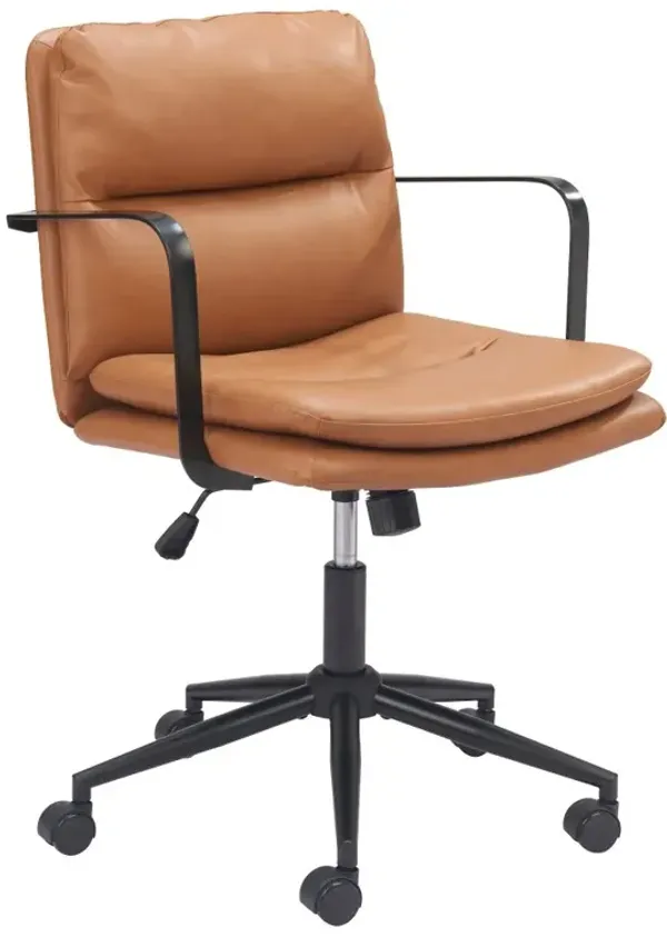 Boulder Brown Faux Leather Office Chair