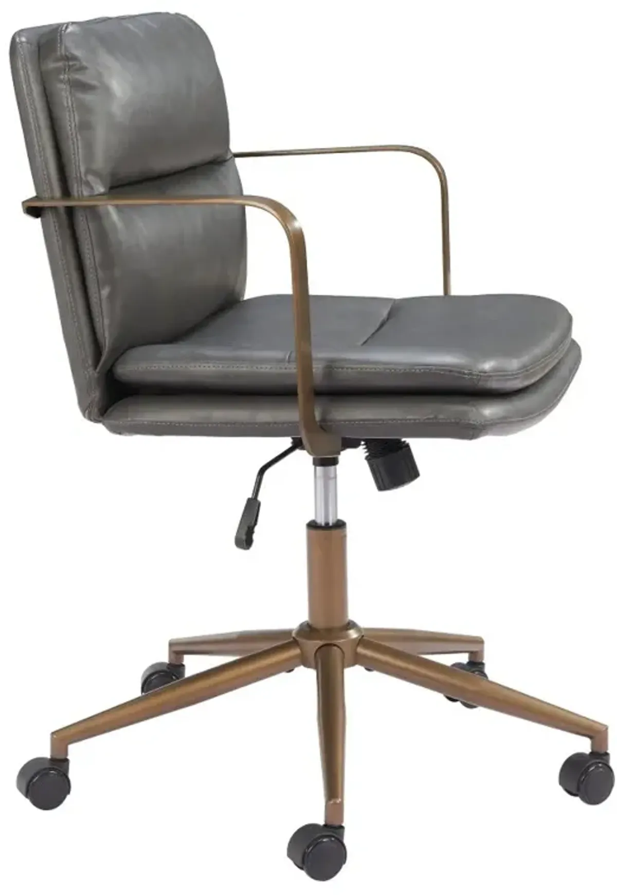 Boulder Gray Faux Leather Office Chair