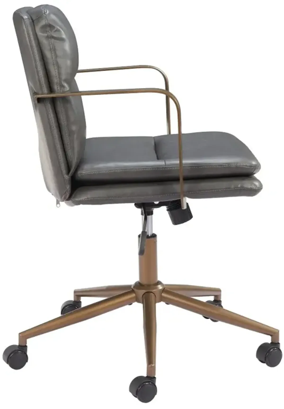 Boulder Gray Faux Leather Office Chair