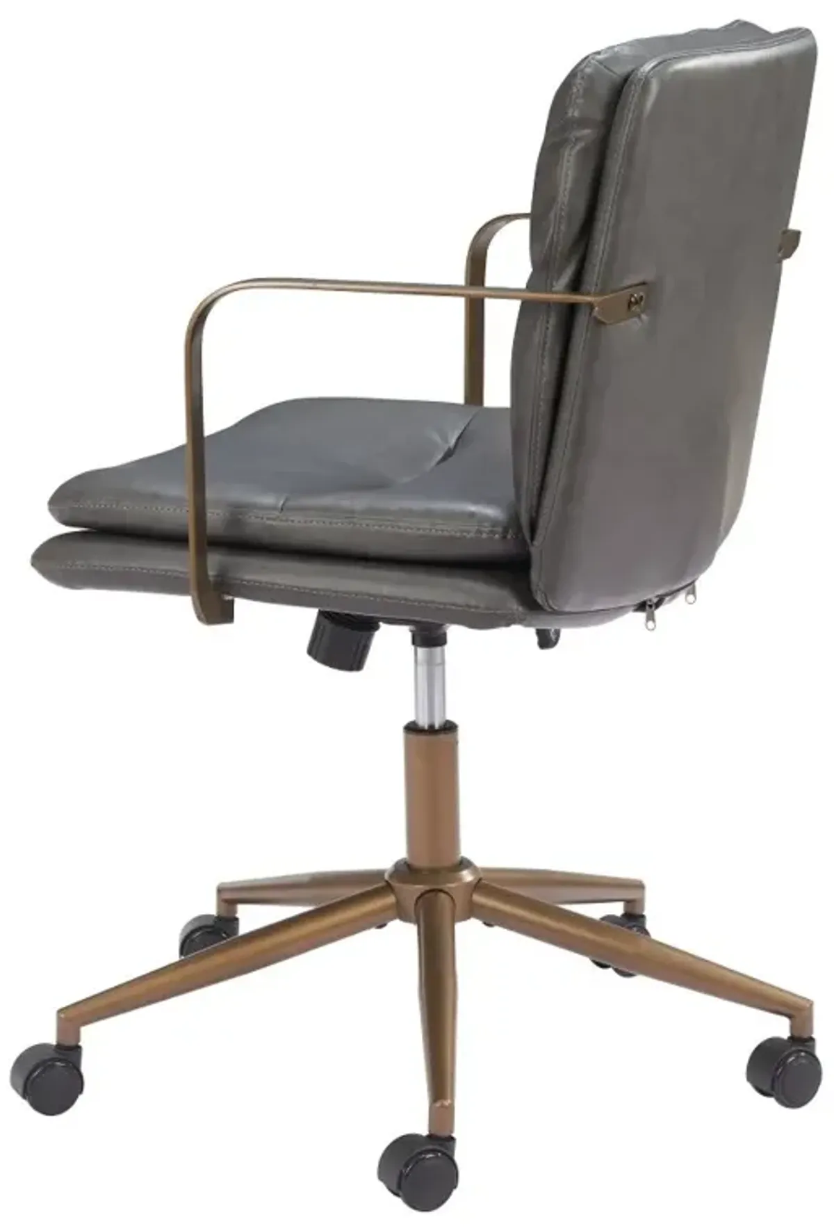 Boulder Gray Faux Leather Office Chair