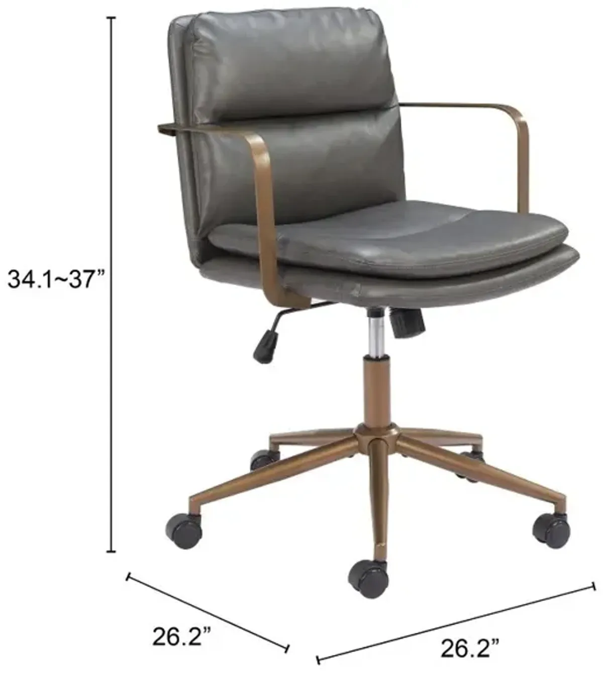 Boulder Gray Faux Leather Office Chair