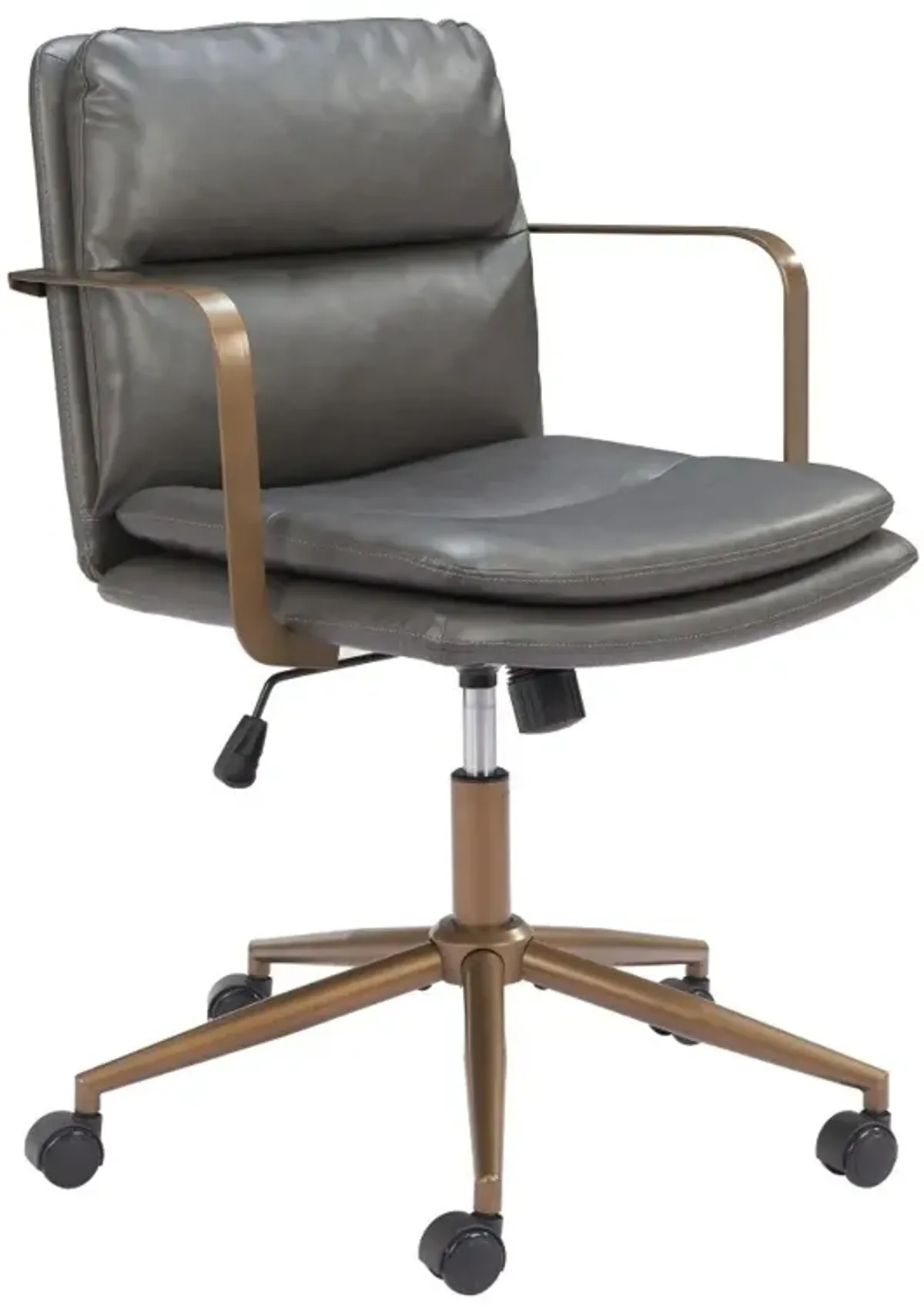 Boulder Gray Faux Leather Office Chair