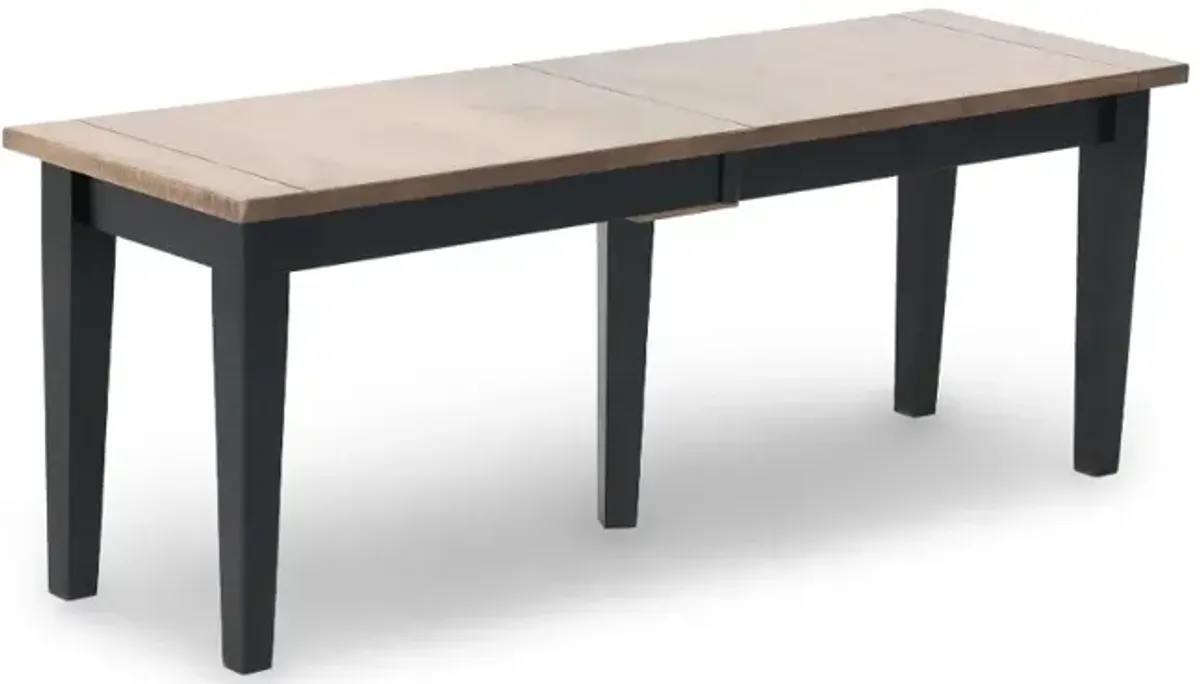 Christopher Natural and Black Extendable Dining Bench