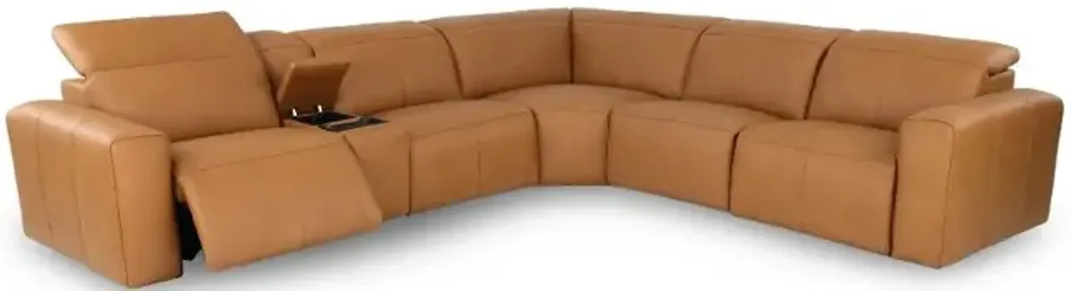 Airy Antelope Brown 6-Piece Power Reclining Sectional