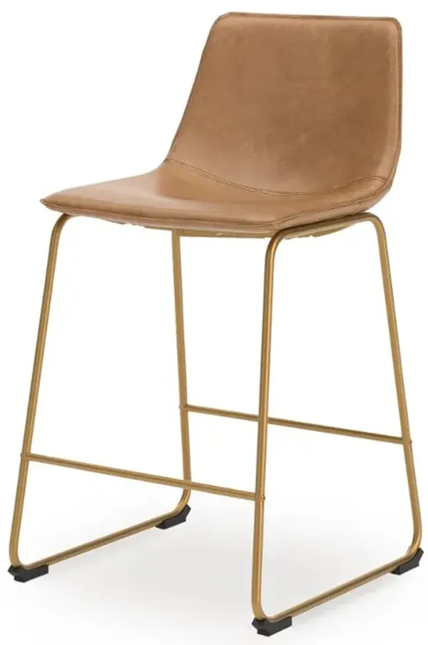 Vorsa Taupe and Gold Counter Height Stool