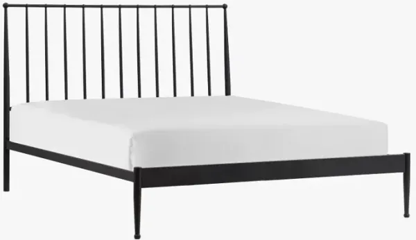 Transitional Black Metal Queen Bed