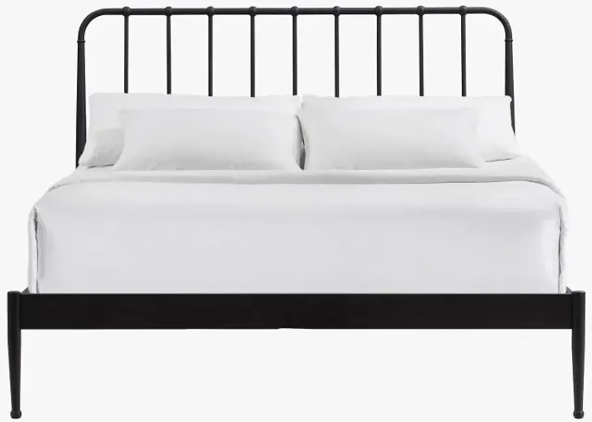Farmhouse Black Metal Queen Bed