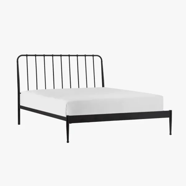 Farmhouse Black Metal Queen Bed