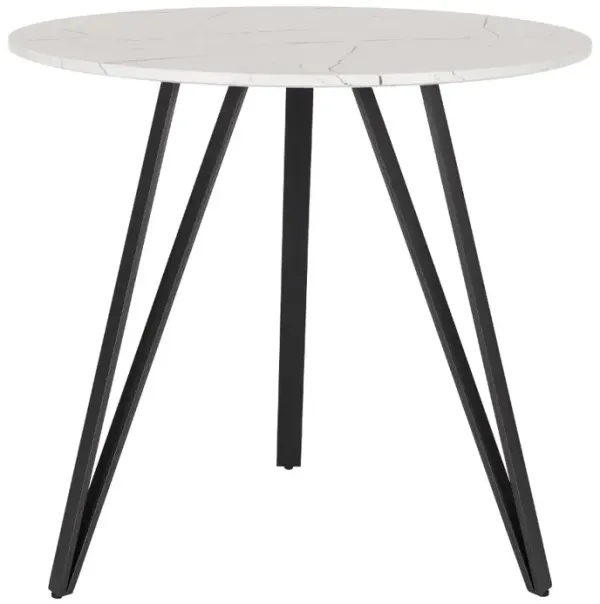Lennox White Marble Iron Leg Dining Table