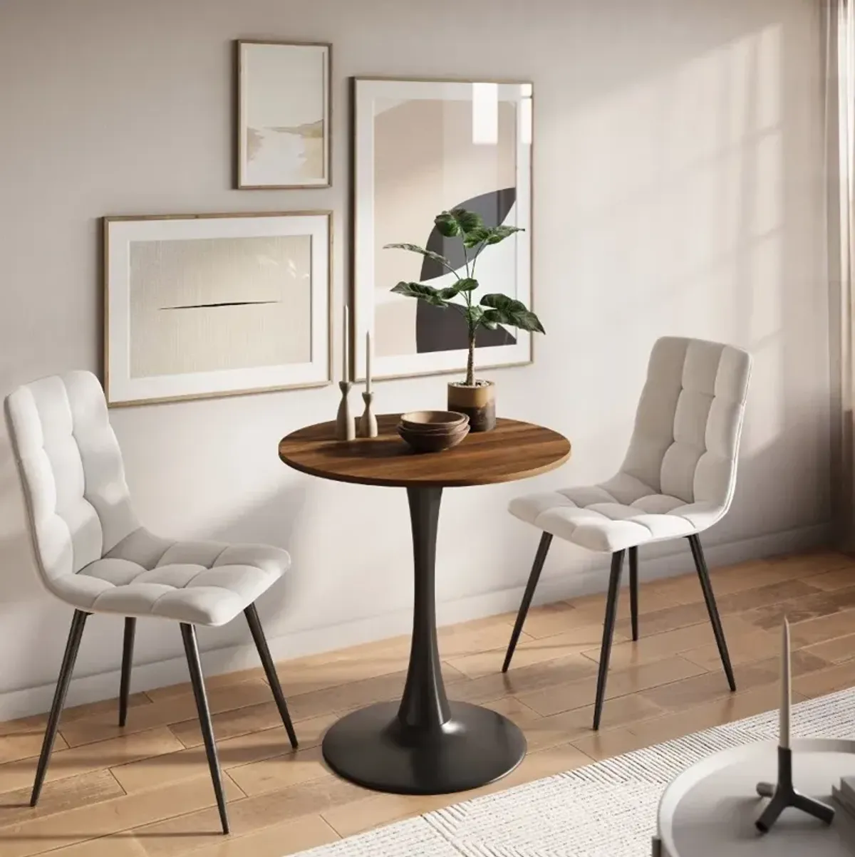 Ivo Brown Wood 28" Round Bistro Table