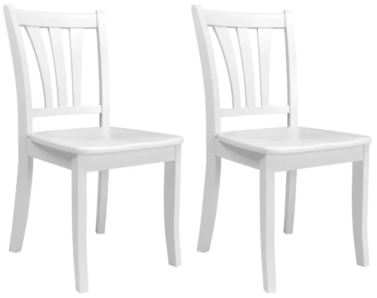 Dillon White Wood Dining Chairs, Set of 2