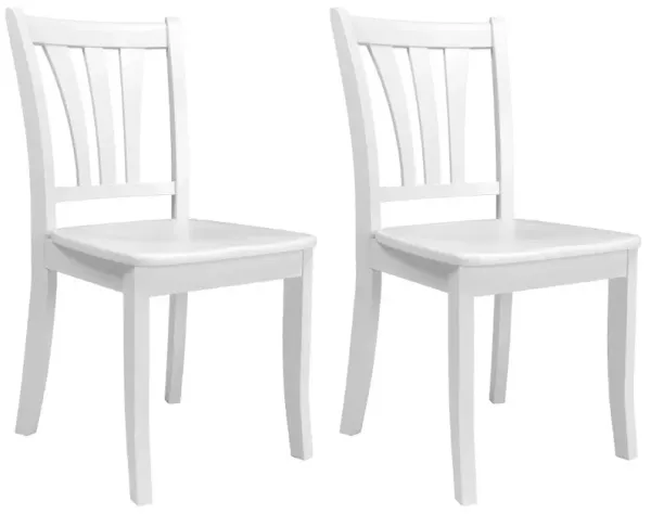 Dillon White Wood Dining Chairs, Set of 2