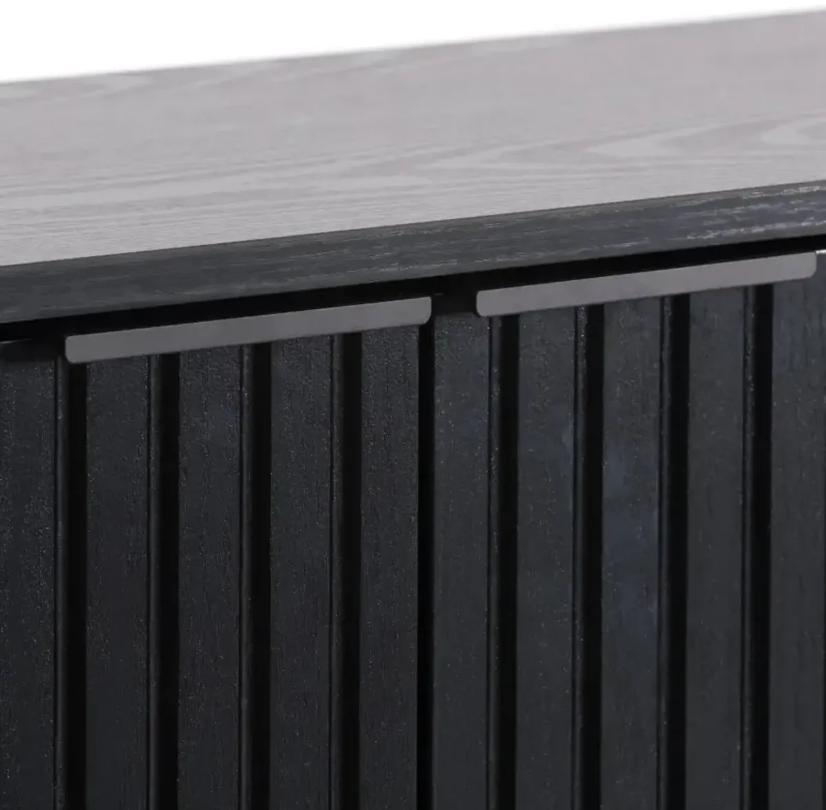Lysander Black Fluted Bar Cabinet
