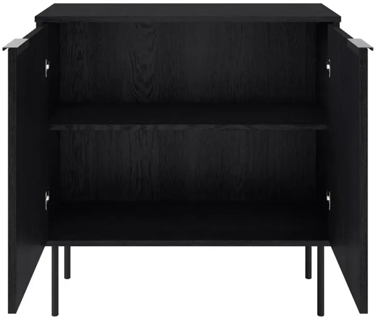 Lysander Black Fluted Bar Cabinet