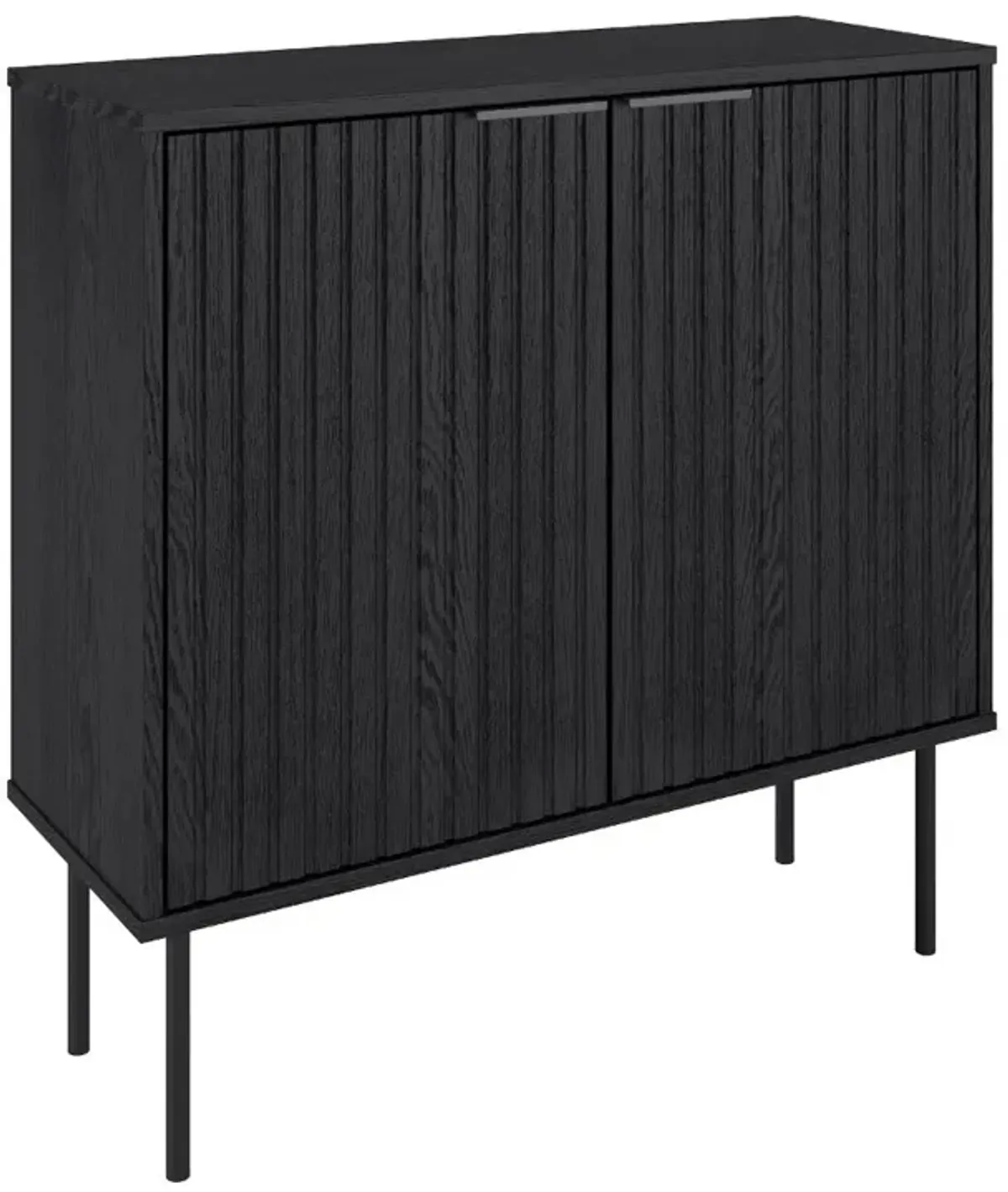 Lysander Black Fluted Bar Cabinet