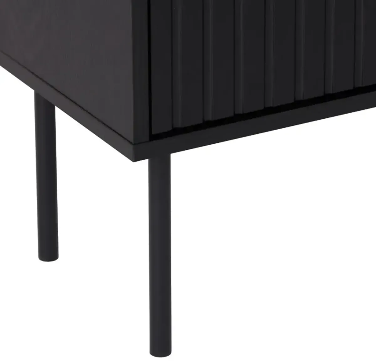 Lysander Black Fluted Bar Cabinet