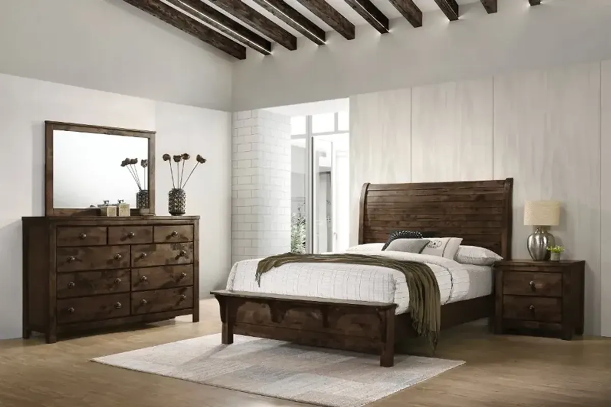 Bayview Rustic Brown Queen Bed