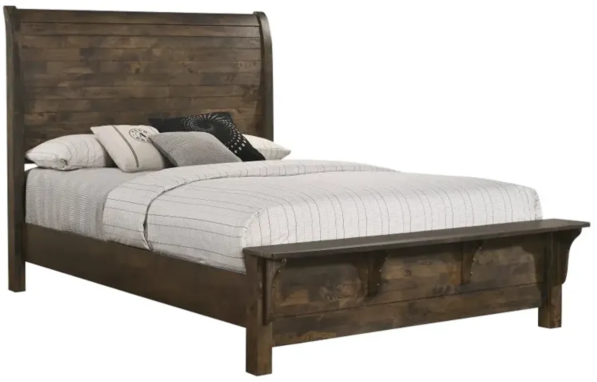 Bayview Rustic Brown Queen Bed