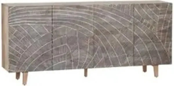 Zambia Light Brown and Black 4-Door Sideboard