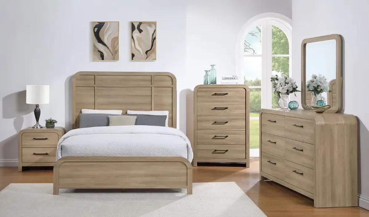 Waterfall Natural Honey 3 Piece King Bedroom Set