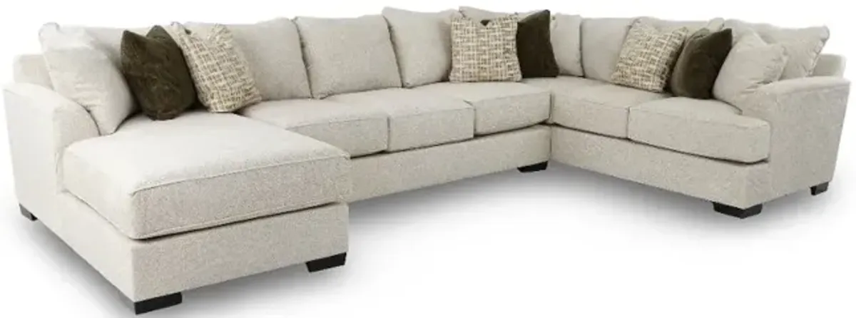 Tranquility Beige 3 Piece Sectional with Sofa Bed