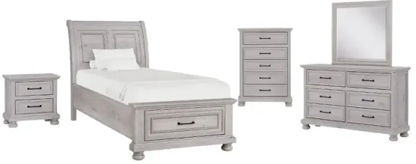 Woodcreek Light Gray Twin Storage Bed