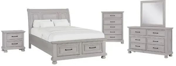 Woodcreek Light Gray Full Storage Bed