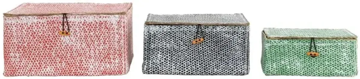 Small Hand-Woven Palm Leaf Boxes