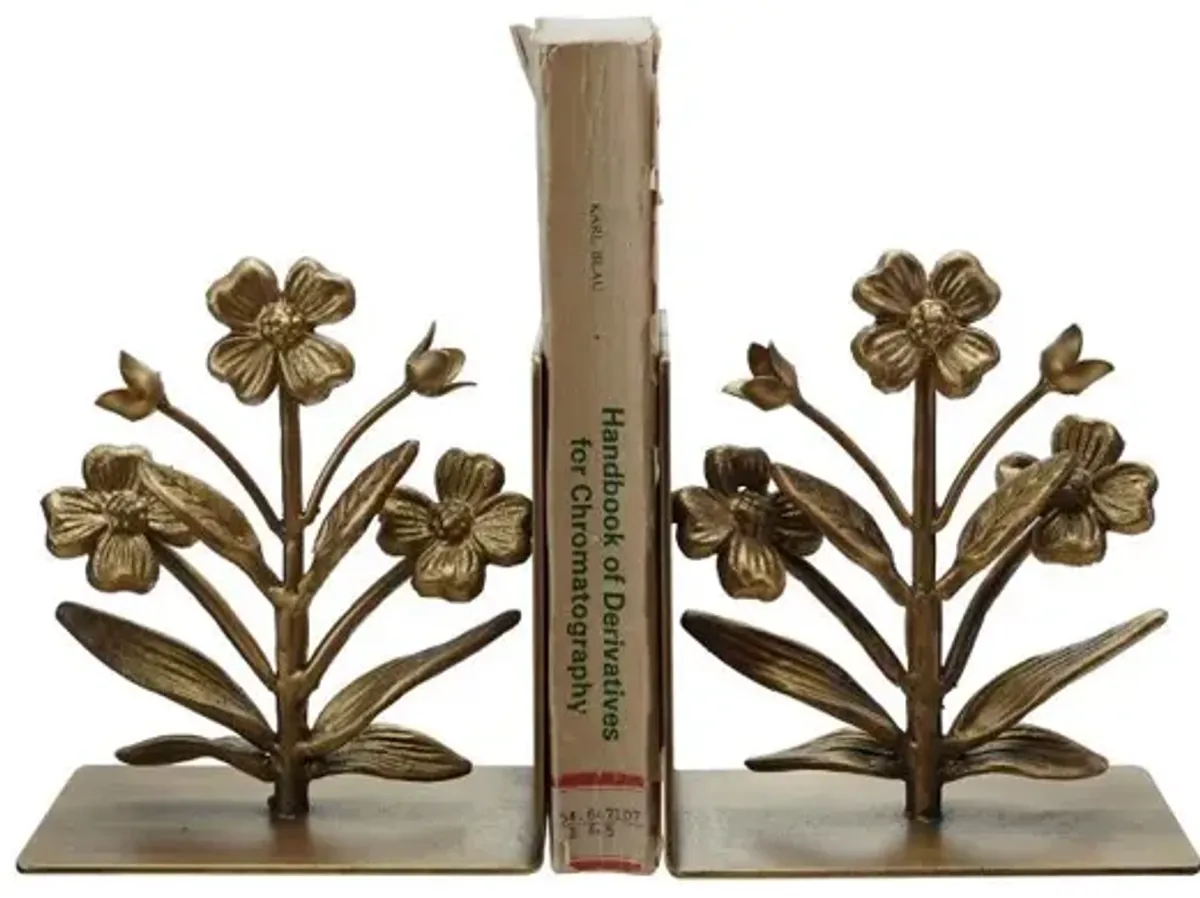 Cast Iron Flower Shaped Bookend