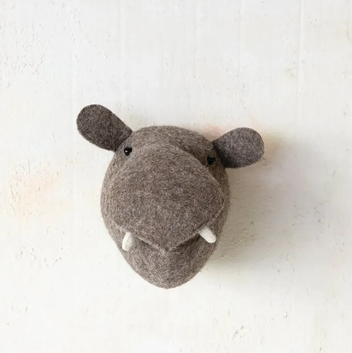 Handmade Wool Felt Hippo Head