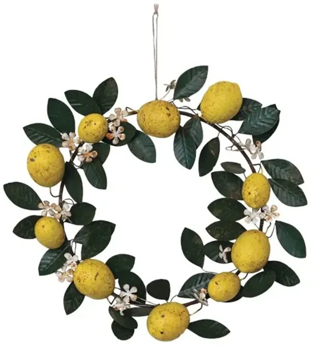 Hand-Painted Lemon Vintage Wreath