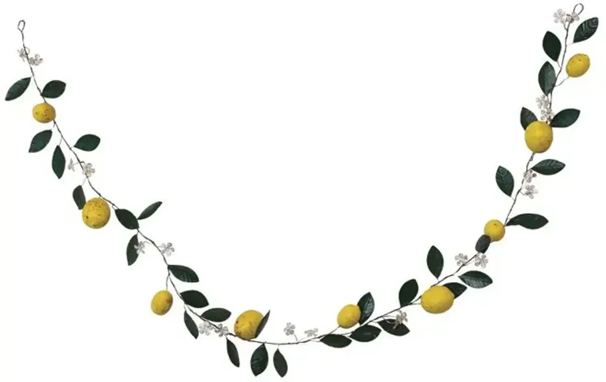 Hand-Painted Metal Vintage Lemon Decor