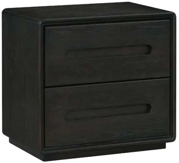Polaris Black 2-Drawer Nightstand