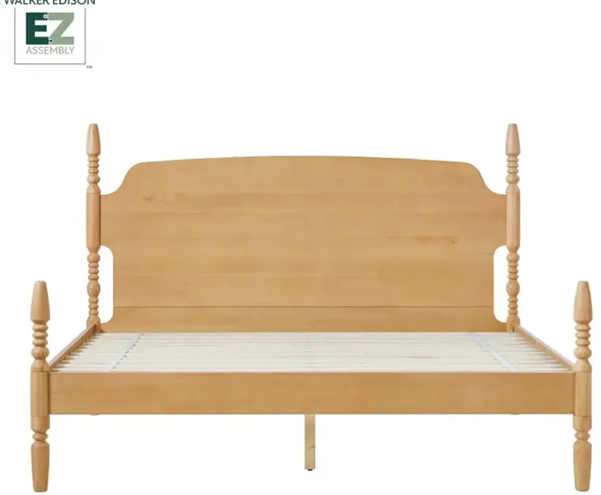 Vivienne Natural Wood King Spindle Post Bed