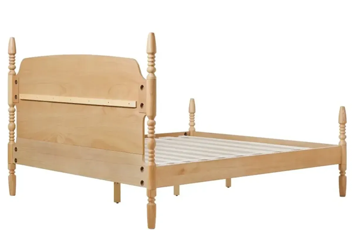Vivienne Natural Wood King Spindle Post Bed