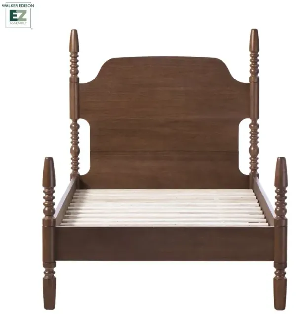 Vivienne Dark Wood Twin Spindle Post Bed