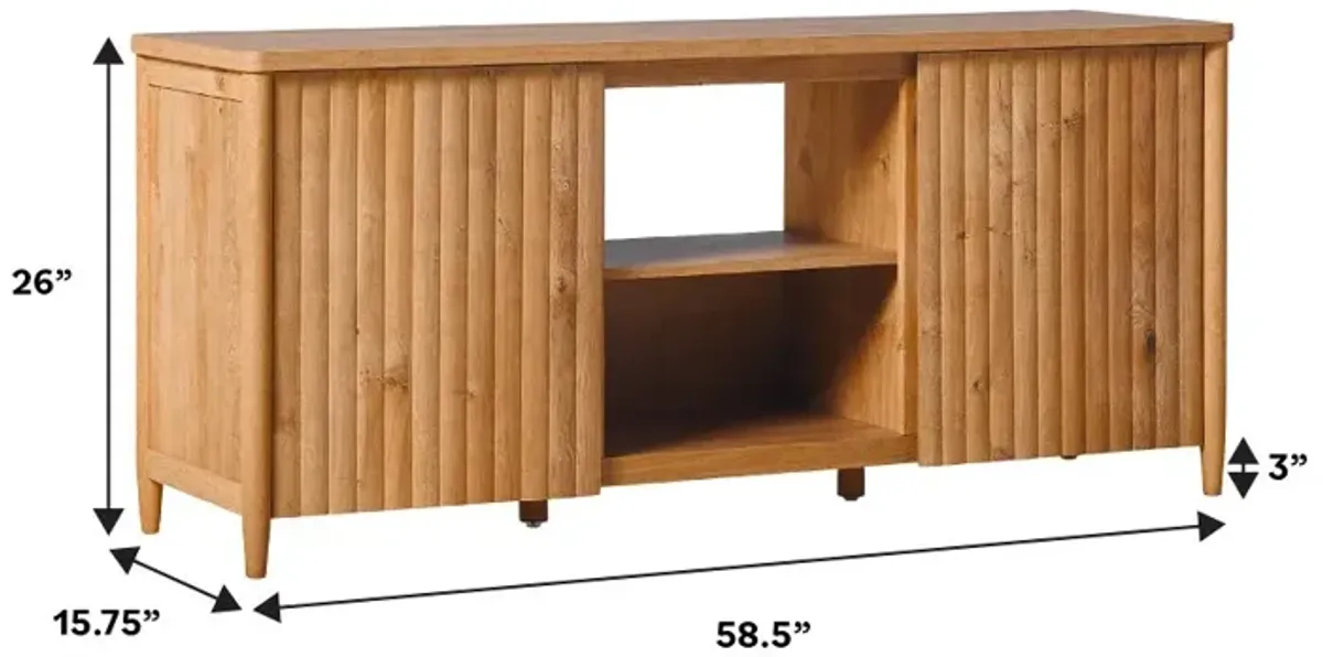 Flynn English Oak 58" Reeded TV Stand