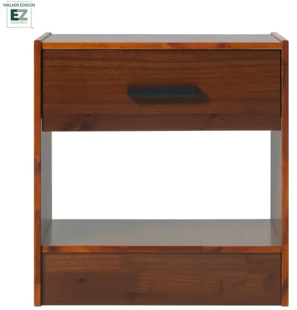 Declan Walnut 1 Drawer Nightstand