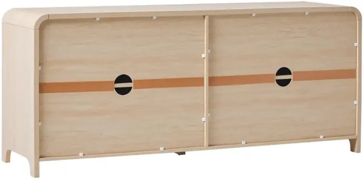 Chantelle Coastal Oak 70" Curved TV Stand