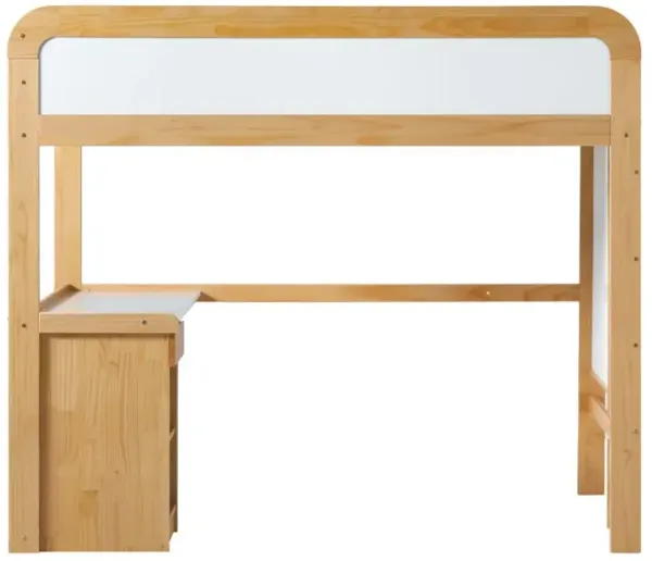 Adyn Natural Pine Twin Loft Bed with Desk