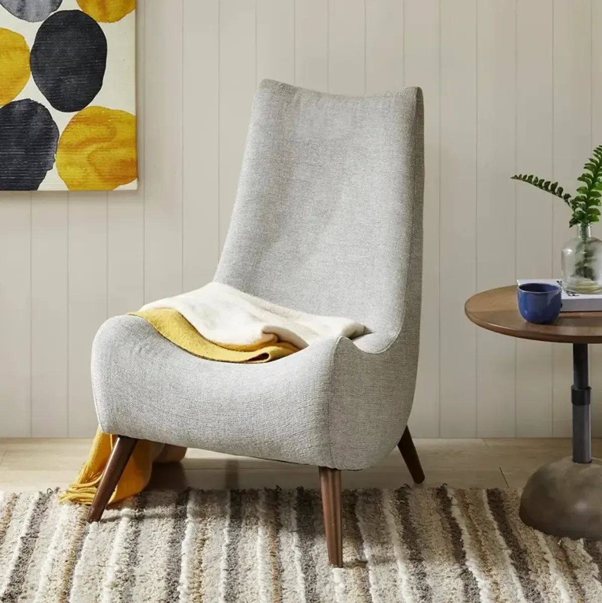 Noe Gray Slipper Chair